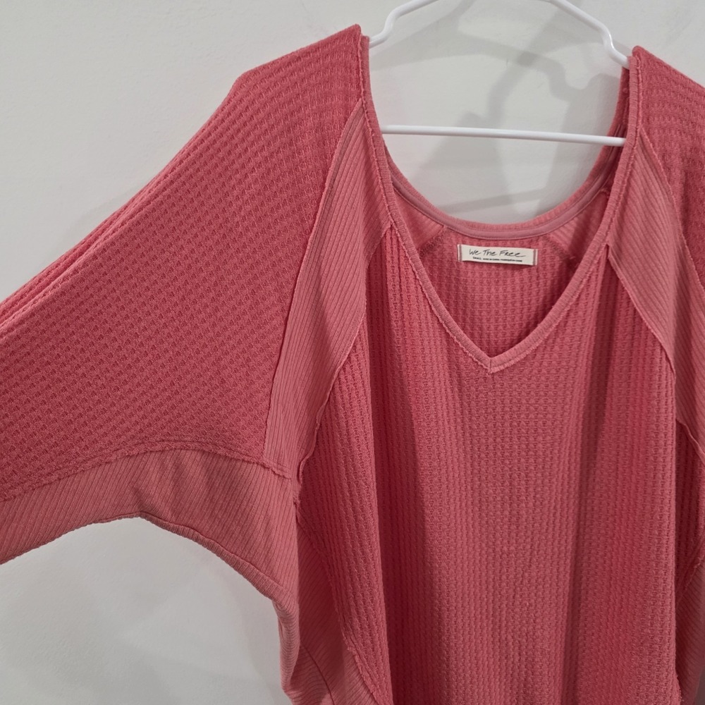 Free People Womens Santa Clara Thermal Top Size Small Oversized Slouchy Beach - Picture 4 of 9